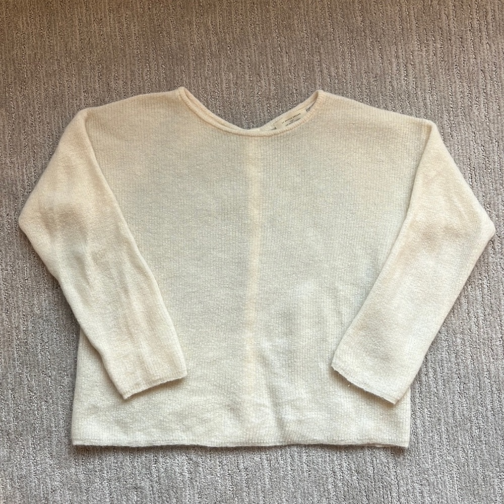 Sezane Cream Knit Sweater